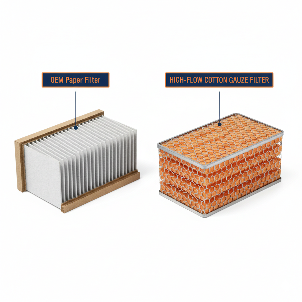 Paper Stock Filters Compare to Oiled Cotton Gauze Filters