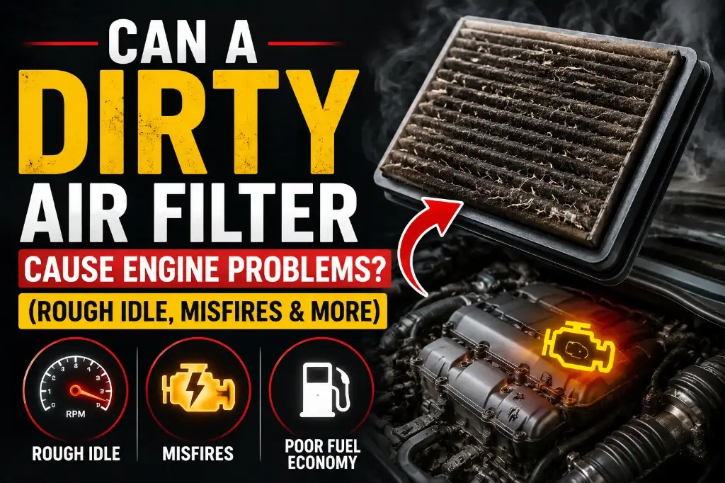 Graphic showing if can a dirty air filter cause engine problems