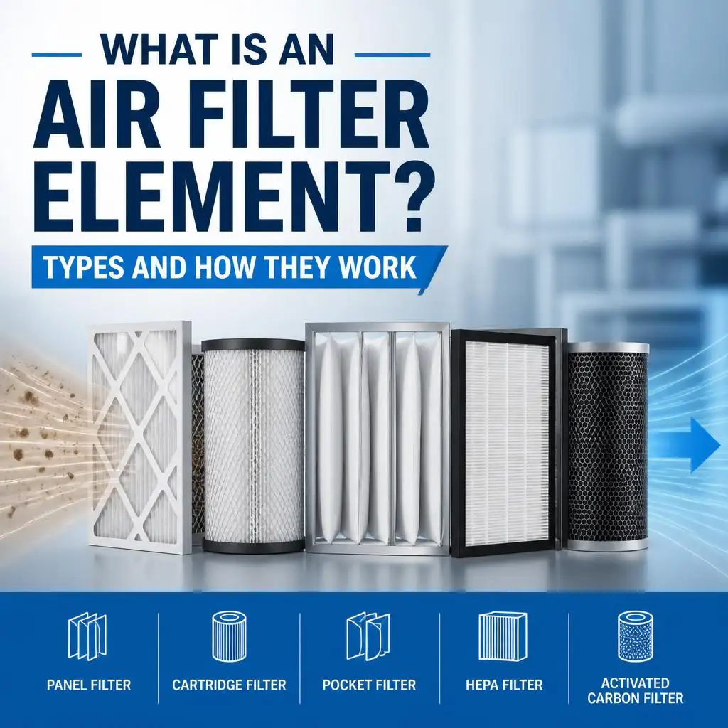 Five types of filtration systems illustrating what is an air filter element and how they work